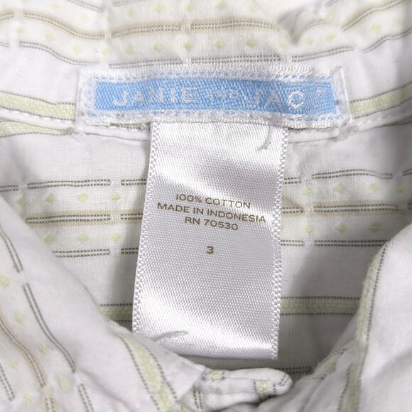 Janie and Jack Boys Button Down Shirt Sz 3 Green Stripe 2011 Short Sleeve - Picture 4 of 5